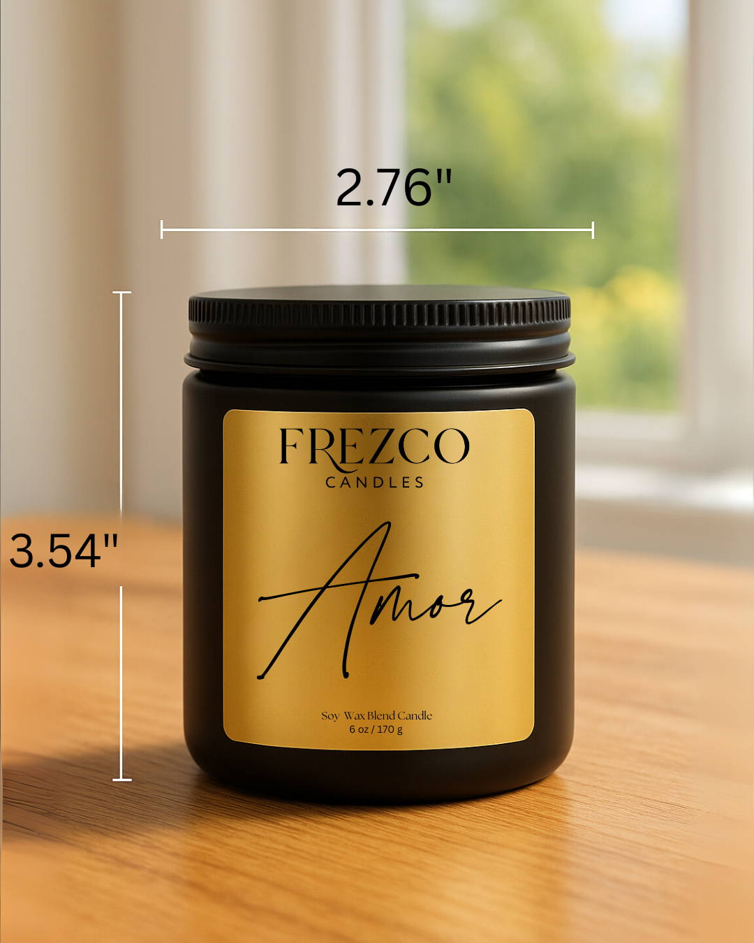 Amor 6oz Luxury Soy Candle – Gardenia, Strawberry & Sandalwood | Romantic Floral Wood Wick Candle