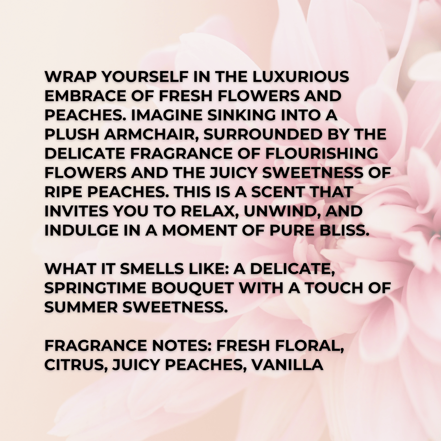 Bliss 10oz Luxury Soy Candle-Peach Blossom, Peach & Vanilla | Wood Wick, Clean Burning Elegant Home Fragrance