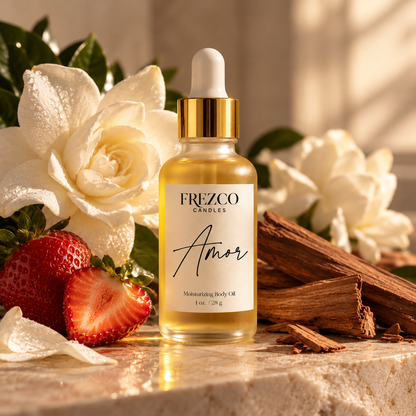 Amor – Gardenia · Strawberry · Sandalwood | Luxury Hydrating Body Oil | 1 oz