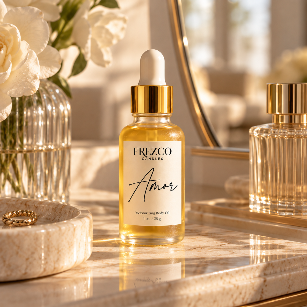 Amor – Gardenia · Strawberry · Sandalwood | Luxury Hydrating Body Oil | 1 oz