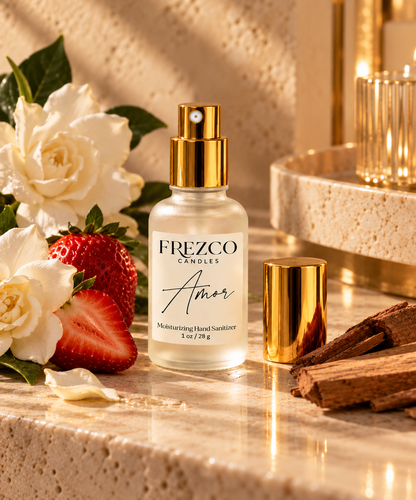 Amor Moisturizing Hand Sanitizer Spray – 1 oz | Frezco Candles