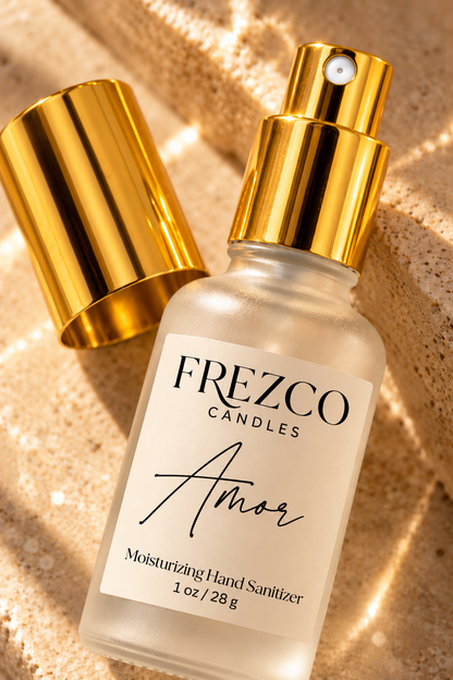 Amor Moisturizing Hand Sanitizer Spray – 1 oz | Frezco Candles