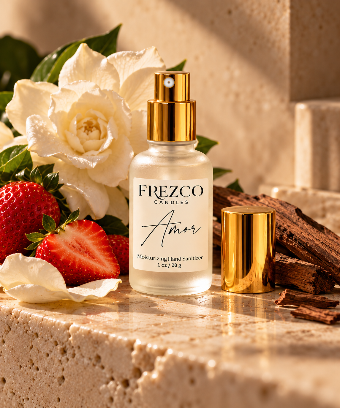 Amor Moisturizing Hand Sanitizer Spray – 1 oz | Frezco Candles