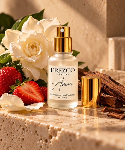 Amor Moisturizing Hand Sanitizer Spray – 1 oz | Frezco Candles