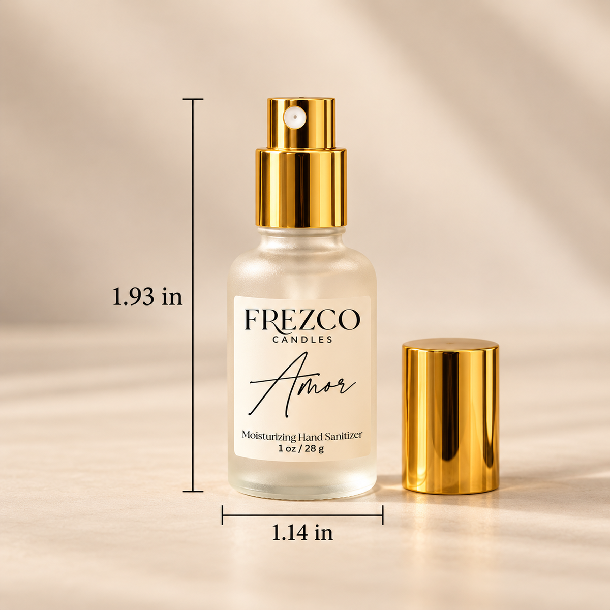 Amor Moisturizing Hand Sanitizer Spray – 1 oz | Frezco Candles