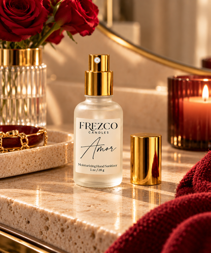 Amor Moisturizing Hand Sanitizer Spray – 1 oz | Frezco Candles