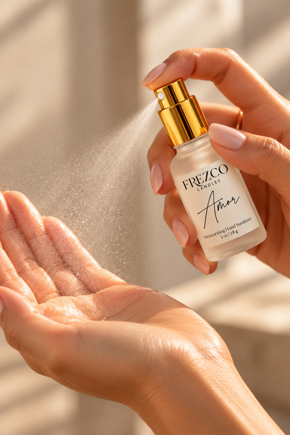 Amor Moisturizing Hand Sanitizer Spray – 1 oz | Frezco Candles