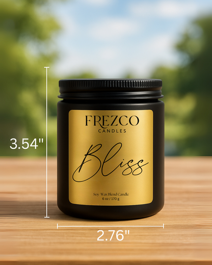 Bliss 6oz Luxury Soy Candle – Peach, Floral & Vanilla | Wood Wick, Clean Burning Home Fragrance