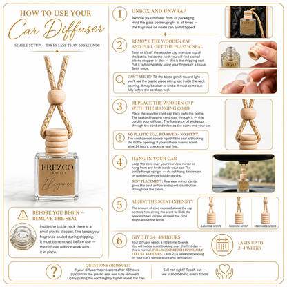 Elegance Car Diffuser – Luxury Hanging Car Air Freshener by Frezco - Frezco Candles