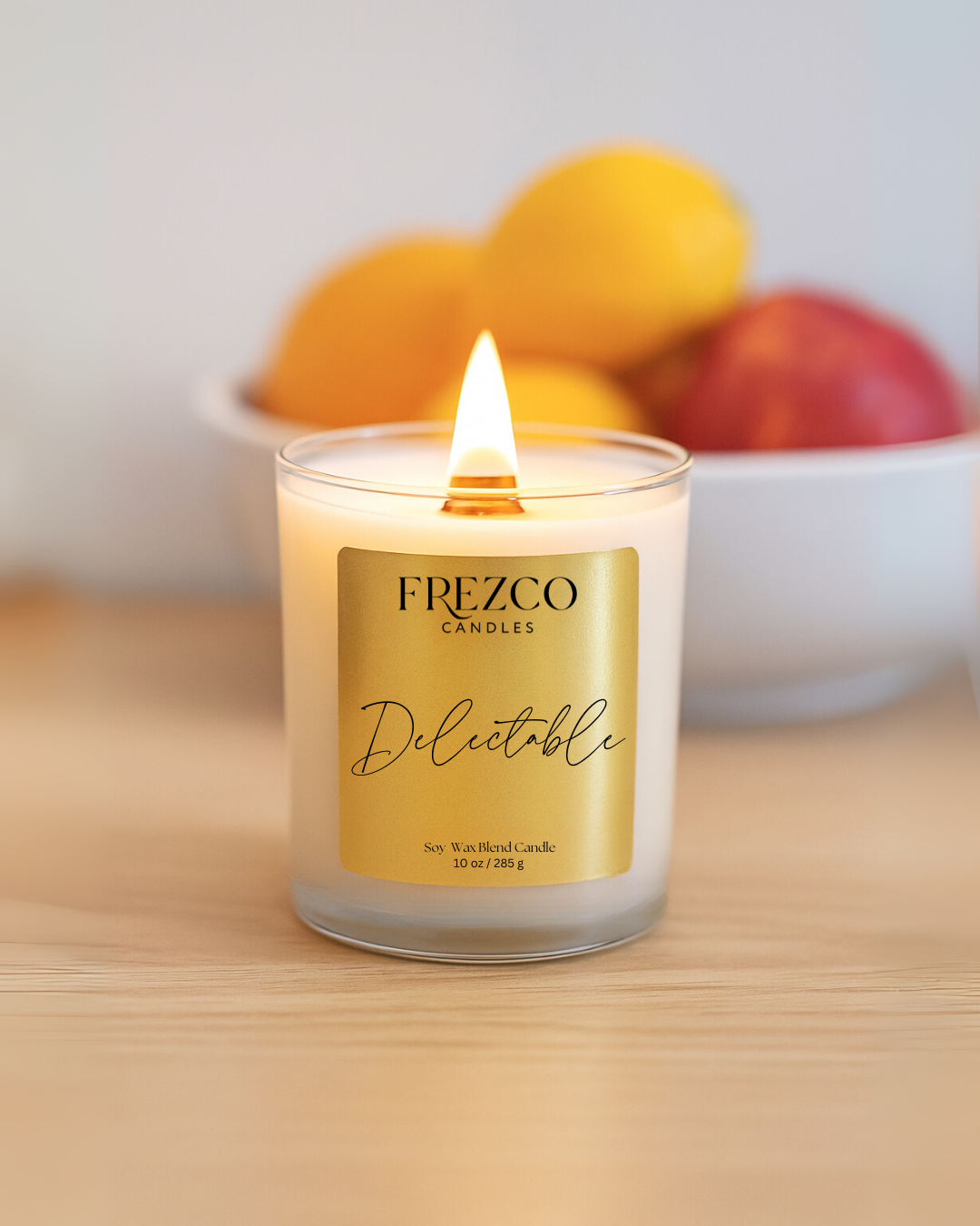 Delectable 10oz Luxury Soy Candle – Strawberry, Guava & Vanilla | Wood Wick, Clean Burning Home Fragrance