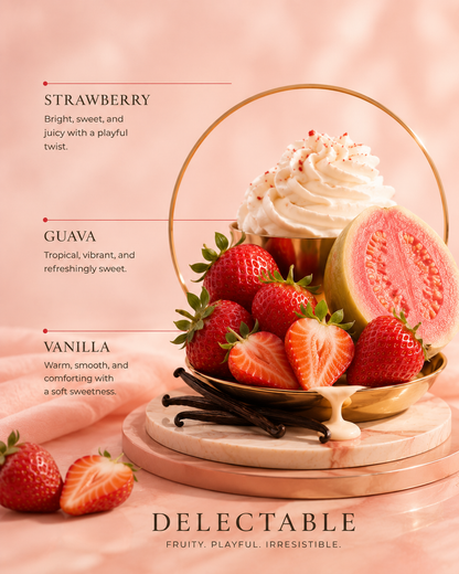 Delectable – Strawberry, Guava & Vanilla Natural Wax Candle | 6 oz Gift Size