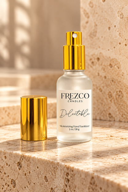 Delectable Moisturizing Hand Sanitizer Spray – 1 oz | Frezco Candles