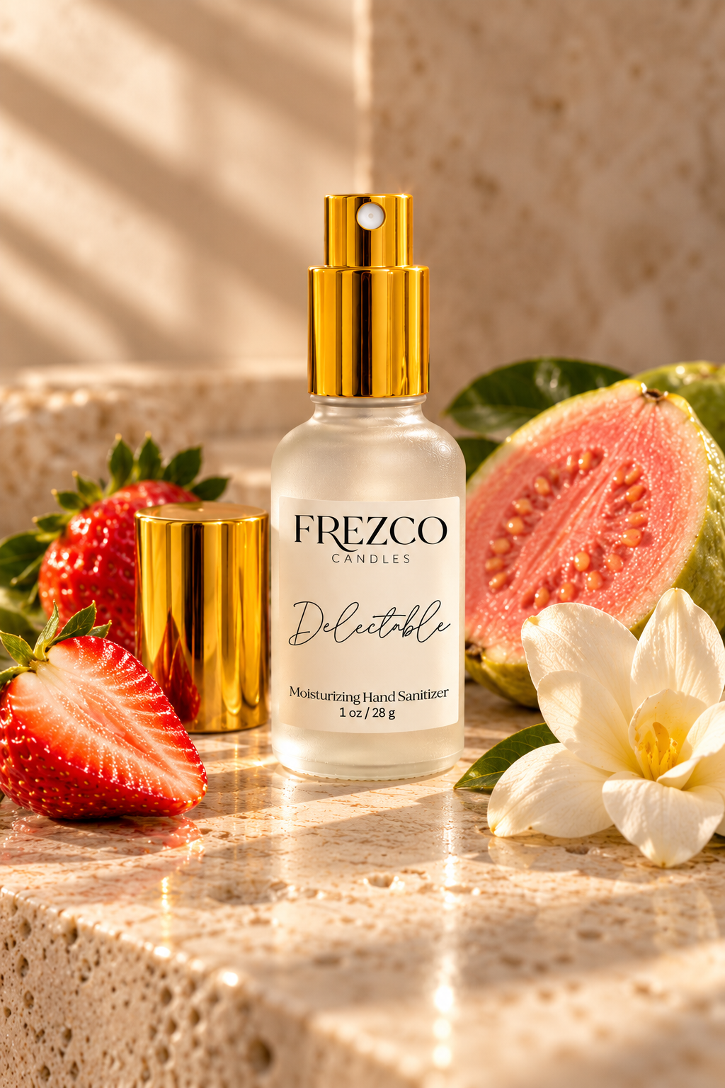 Delectable Moisturizing Hand Sanitizer Spray – 1 oz | Frezco Candles