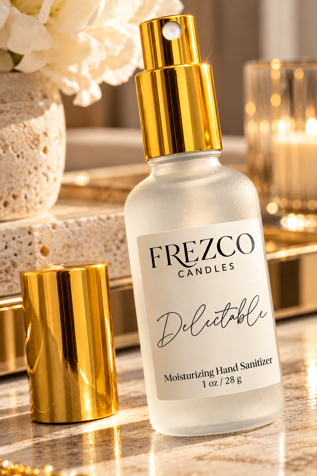 Delectable Moisturizing Hand Sanitizer Spray – 1 oz | Frezco Candles