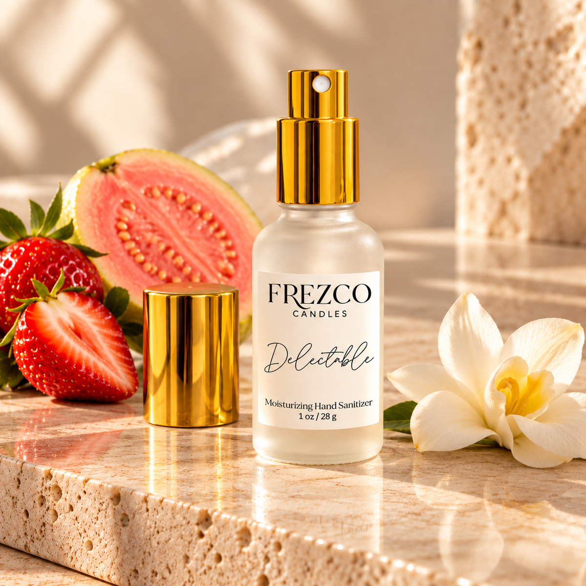 Delectable Moisturizing Hand Sanitizer Spray – 1 oz | Frezco Candles