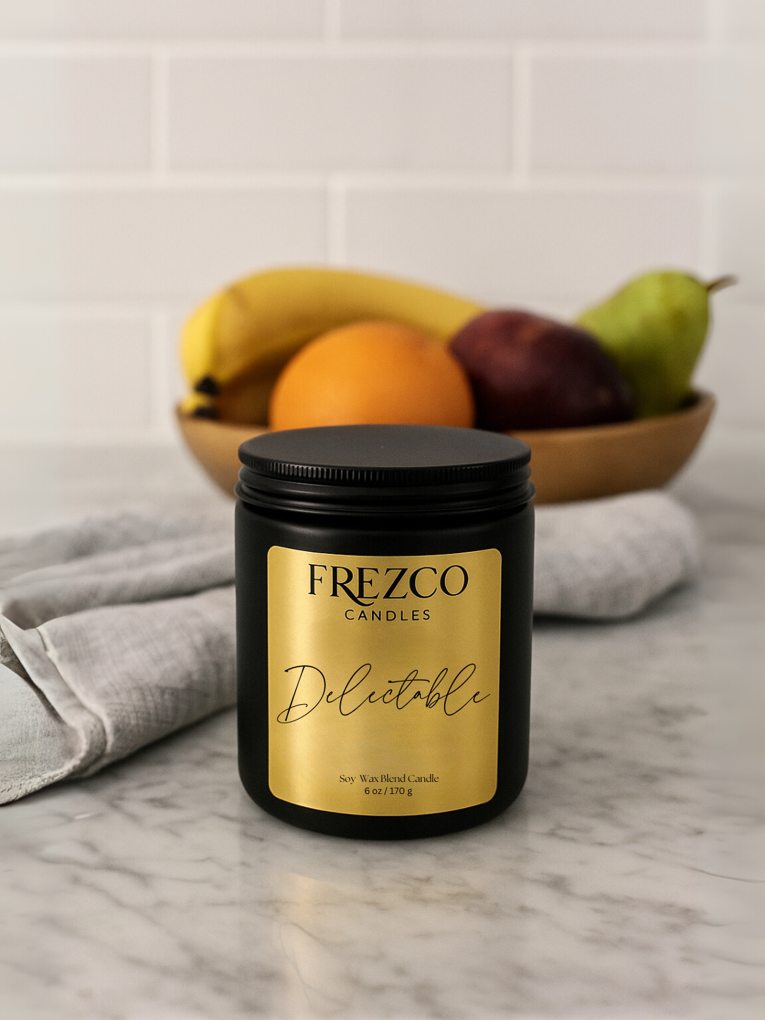 Delectable 6oz Luxury Soy Candle – Strawberry, Guava & Vanilla | Wood Wick, Clean Burning Home Fragrance