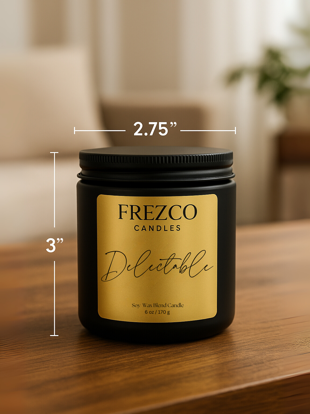 Delectable 6oz Luxury Soy Candle – Strawberry, Guava & Vanilla | Wood Wick, Clean Burning Home Fragrance
