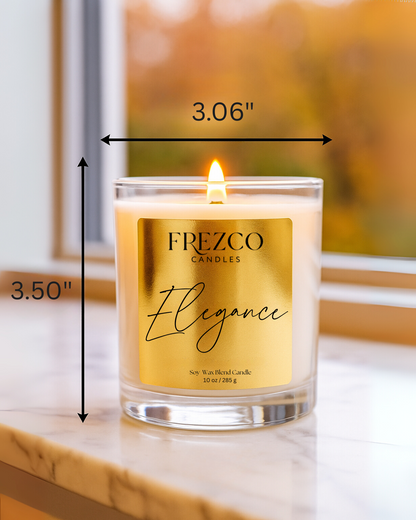 Elegance 10oz Luxury Soy Candle – Mahogany, Cocoa Butter & Lavender | Wood Wick, Clean Burning Home Fragrance