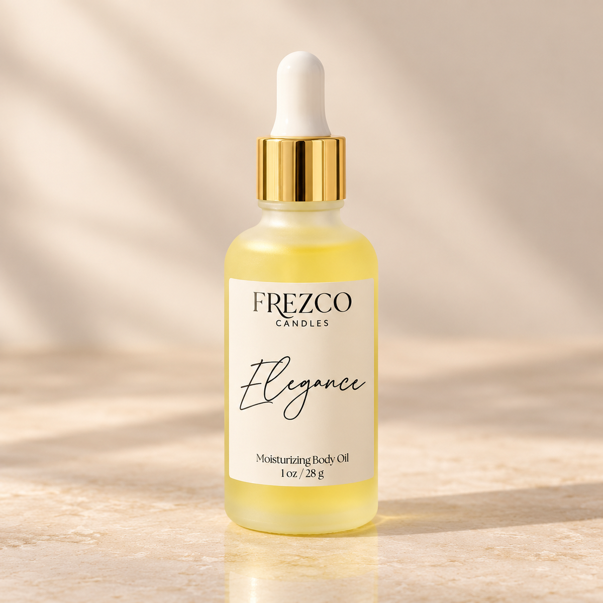 Elegance – Mahogany Teakwood · Cocoa Butter | Luxury Hydrating Body Oil | 1 oz - Frezco Candles