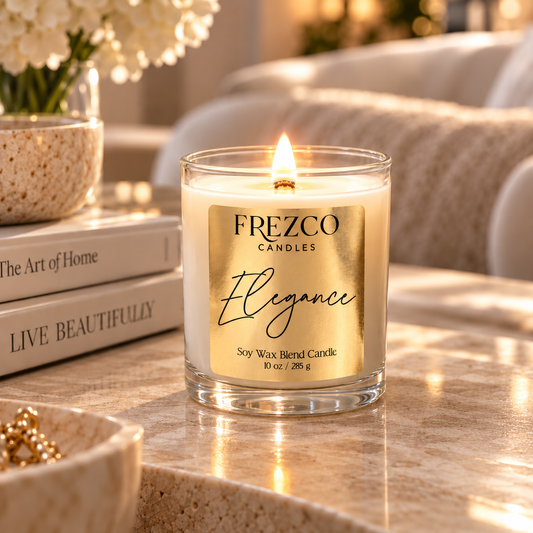 Elegance – Mahogany Teakwood · Cocoa Butter | Wood Wick Candle | 10 oz - Frezco Candles