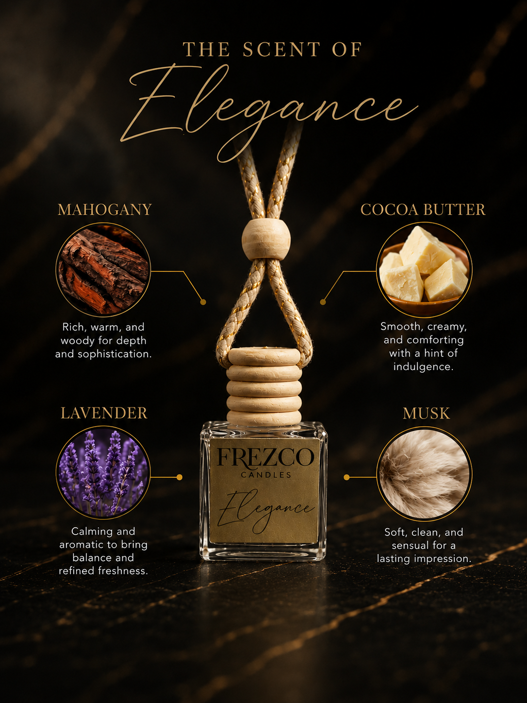 Elegance Car Diffuser – Luxury Hanging Car Air Freshener by Frezco