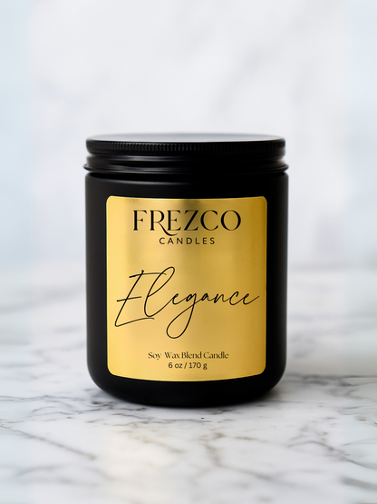 Elegance 6oz Luxury Soy Candle – Mahogany, Cocoa Butter & Lavender | Wood Wick, Clean Burning Home Fragrancen Burning Home Fragrance