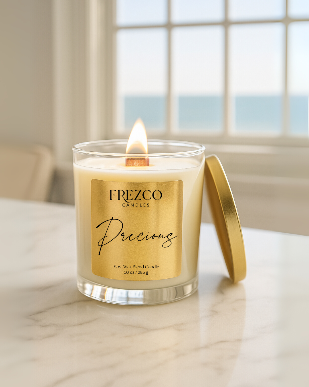 Precious 10oz Luxury Soy Candle – Mango, Summer Berries & Coconut Milk | Wood Wick, Clean-Burning Home Fragrance