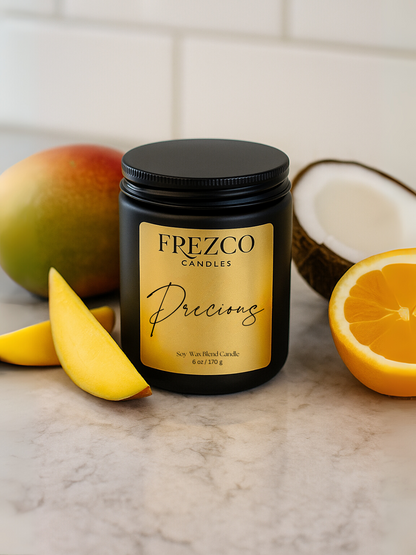 Precious – Mango, Berry & Coconut Natural Wax Candle | 6 oz Gift Size - Frezco Candles