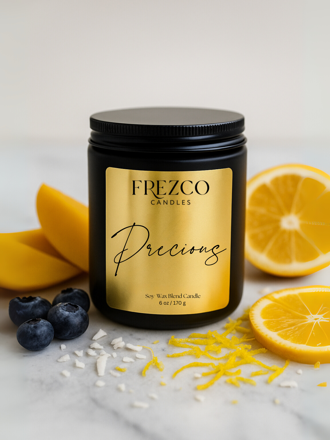 Precious – Mango, Berry & Coconut Natural Wax Candle | 6 oz Gift Size - Frezco Candles