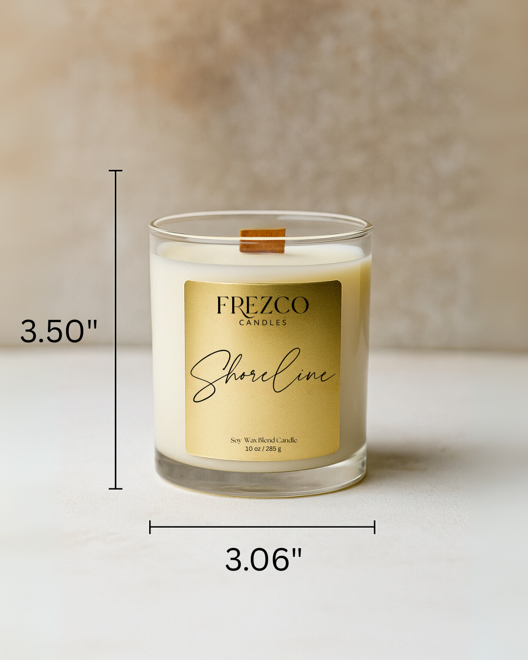 Shoreline 10oz Luxury Soy Candle – Coastal Coconut, Amber & Sandalwood | Wood Wick, Clean Burning Home Fragrance