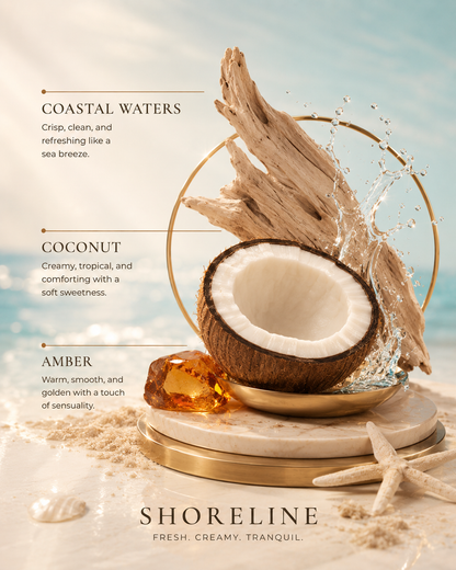 Shoreline – Coconut & Sandalwood Natural Wax Candle | 6 oz Gift Size