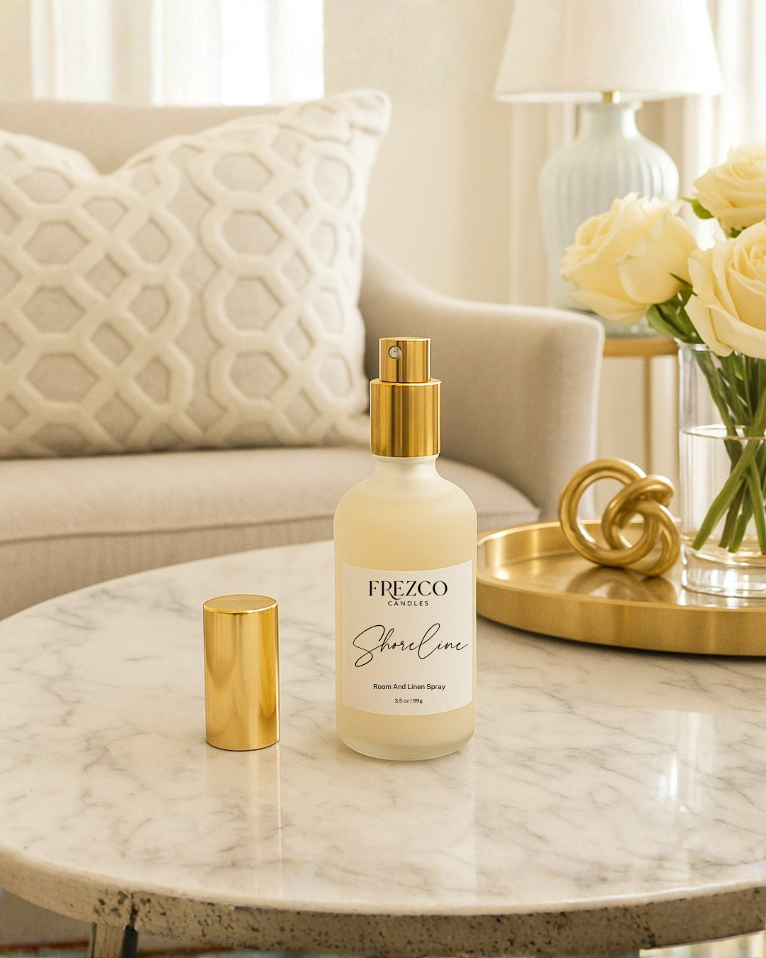 Ocean Breeze Room & Linen Spray | Coconut, Amber, Sandalwood | Shoreline by Frezco Candles - Frezco Candles
