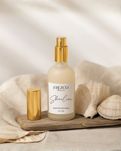 Ocean Breeze Room & Linen Spray | Coconut, Amber, Sandalwood | Shoreline by Frezco Candles - Frezco Candles