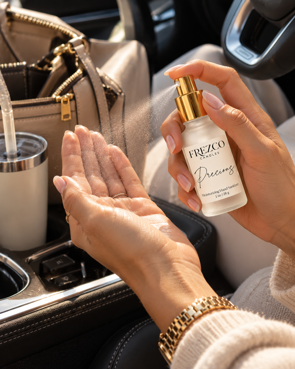 Precious Moisturizing Hand Sanitizer Spray – 1 oz | Frezco Candles