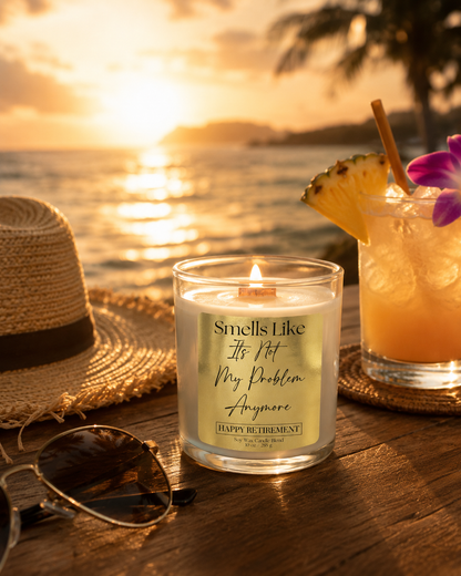 Funny Retirement Candle – Wood Wick Luxury Soy Candle – Choose Your Scent – 10oz - Frezco Candles