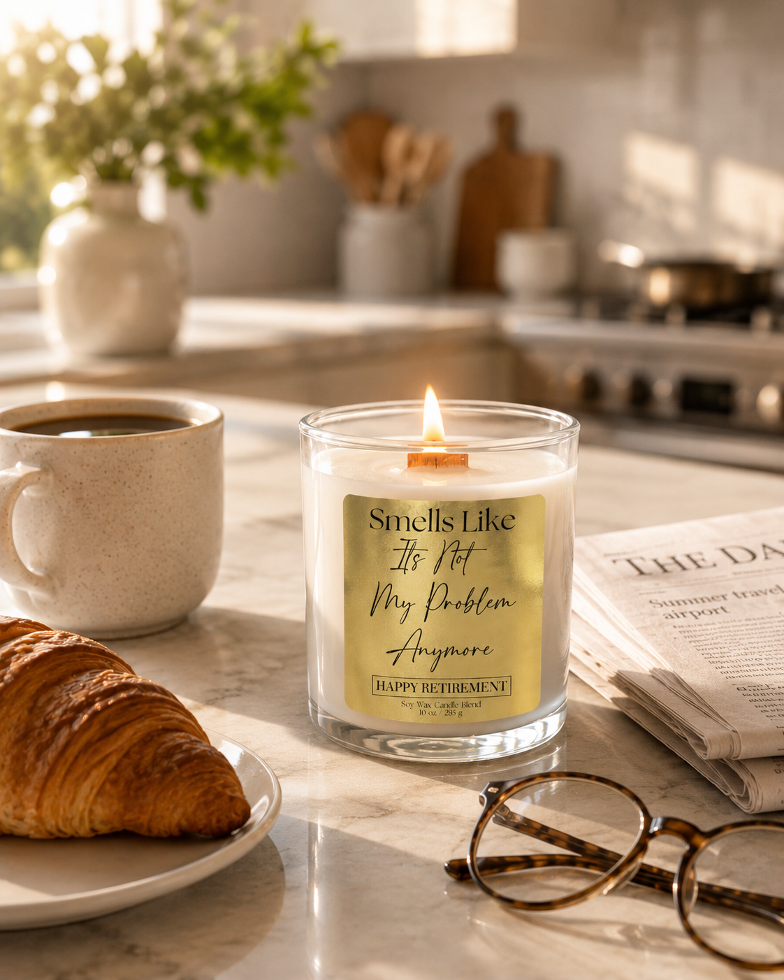 Funny Retirement Candle – Wood Wick Luxury Soy Candle – Choose Your Scent – 10oz - Frezco Candles