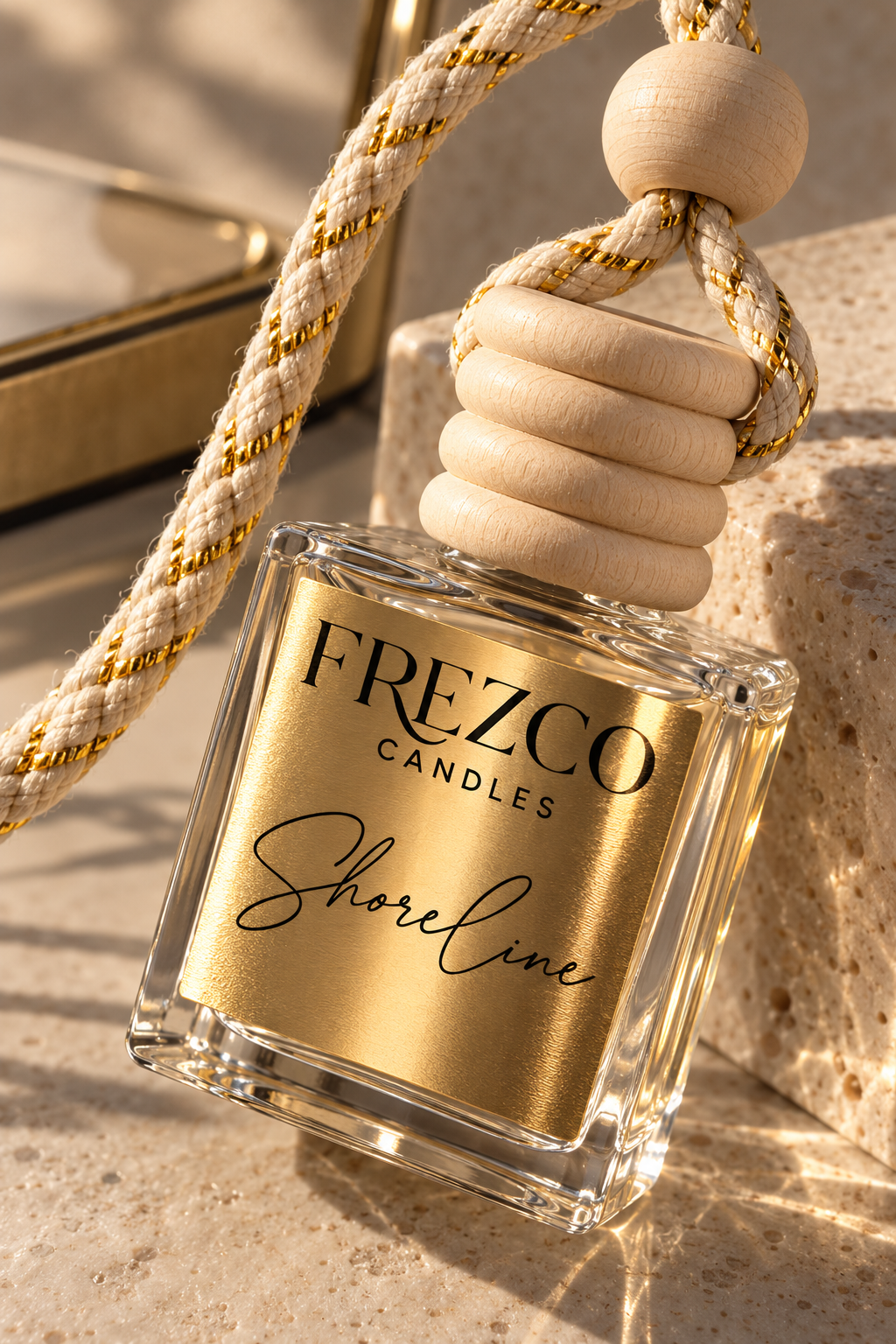 Shoreline Car Diffuser – Luxury Hanging Car Air Freshener by Frezco Candles