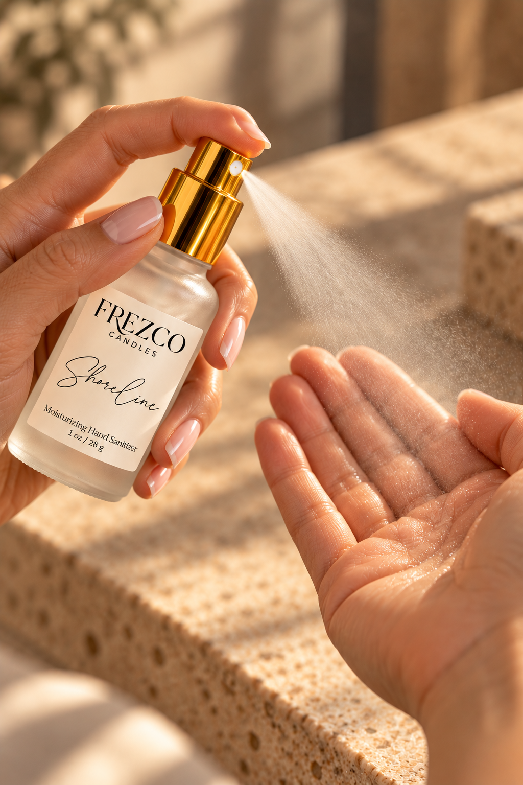 Shoreline Moisturizing Hand Sanitizer Spray – 1 oz | Frezco Candles
